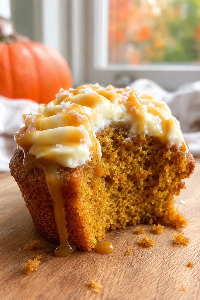 Salted Caramel Pumpkin Muffins