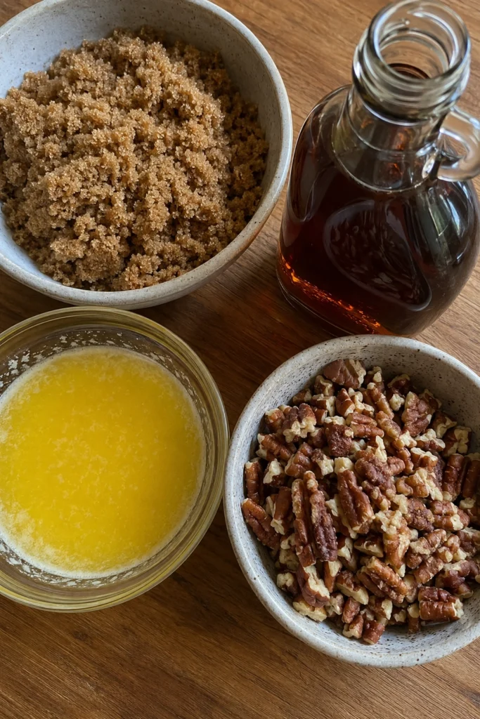 Ingredients shot of Maple Pecan Blondies