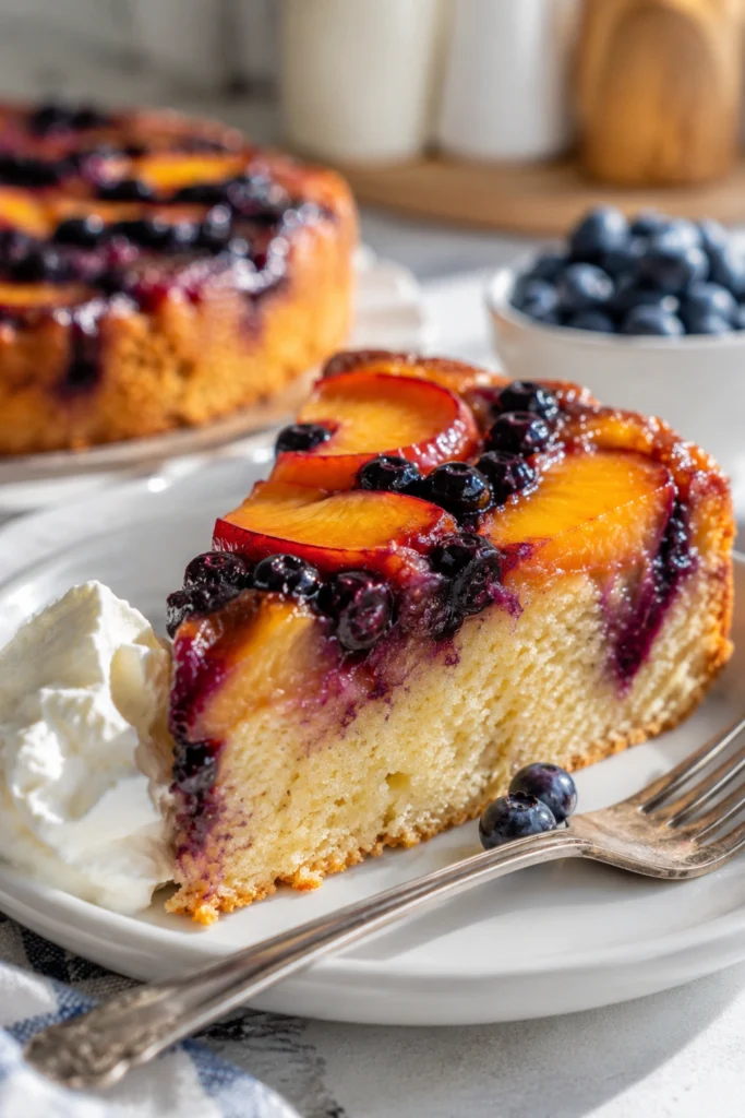 Peach Blueberry Upside Down Cake