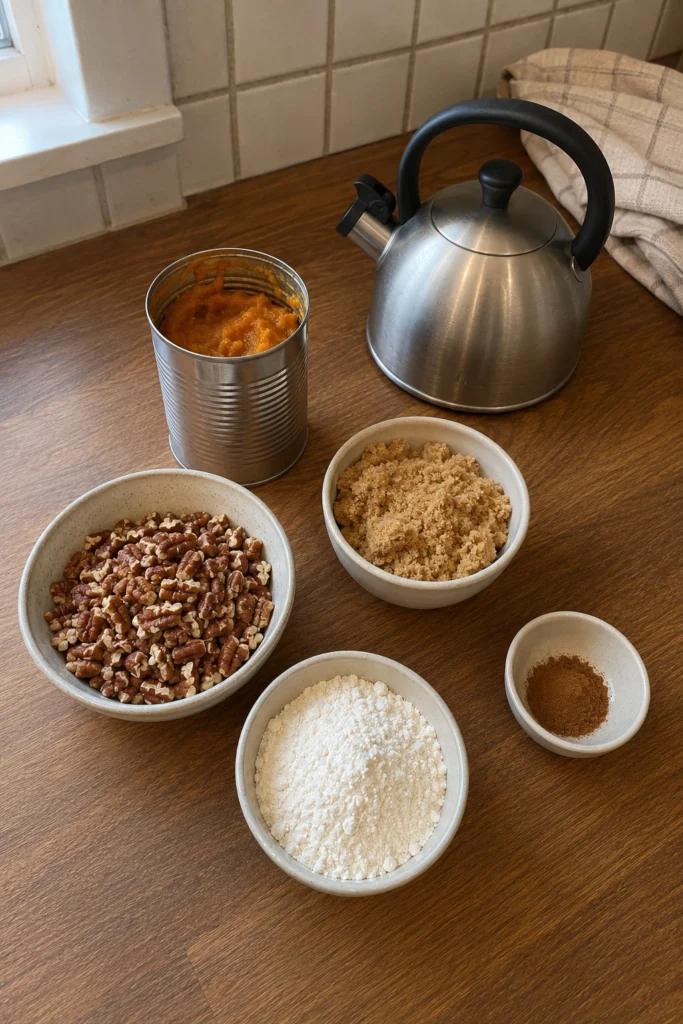 Pumpkin Pecan Cobbler ingredients