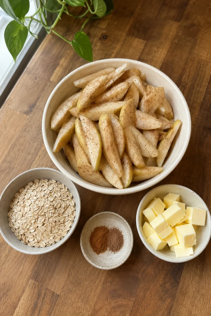 Spiced Pear Crumble Ingredients