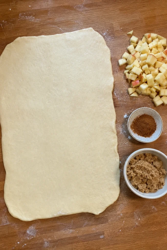 Apple Pie Cinnamon Rolls ingredients shot