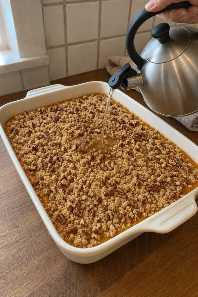 Pumpkin Pecan Cobbler process