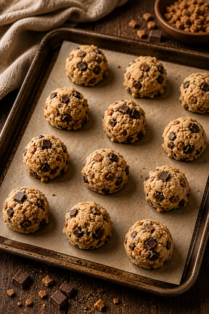 Toffee Chocolate Chunk Cookies Process
