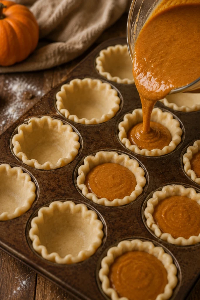 Mini Pumpkin Pies Process