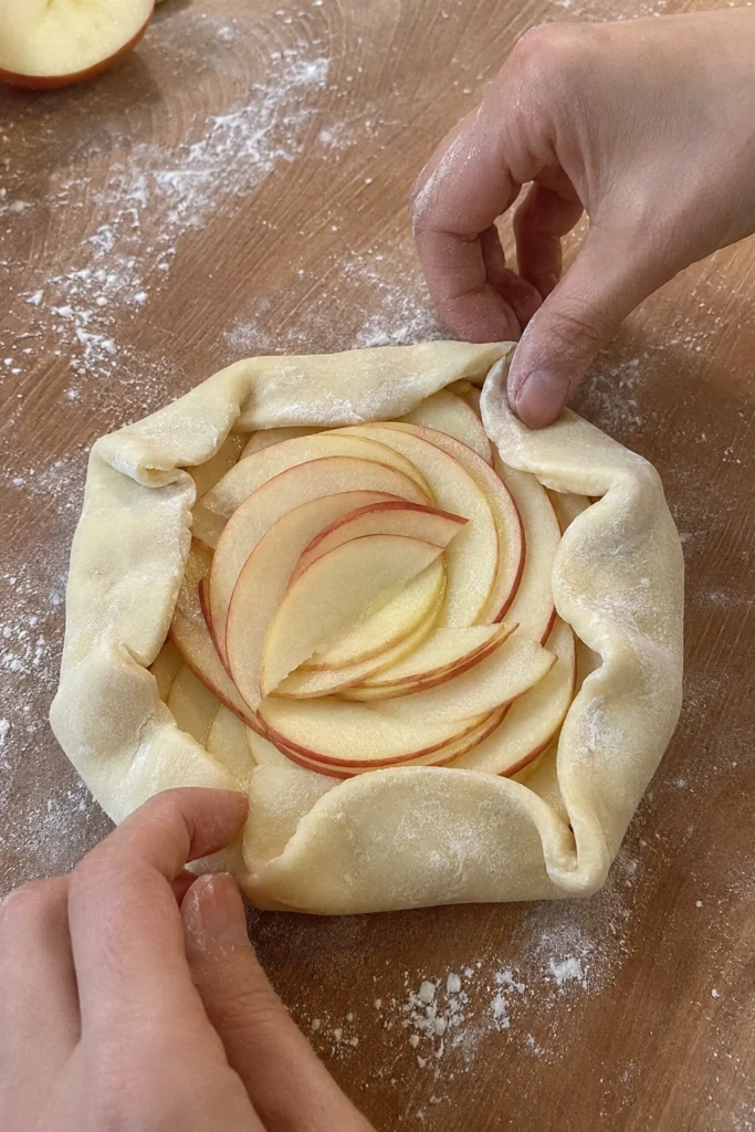 Mini Apple Galettes process shot