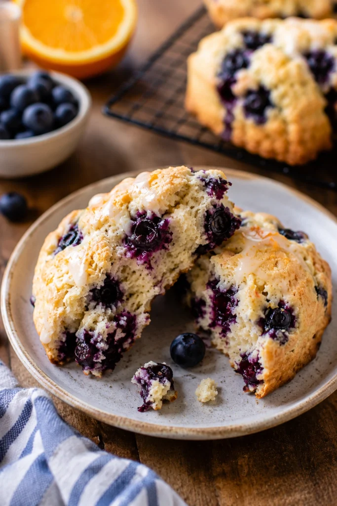 Honey Glazed Orange Blueberry Scones