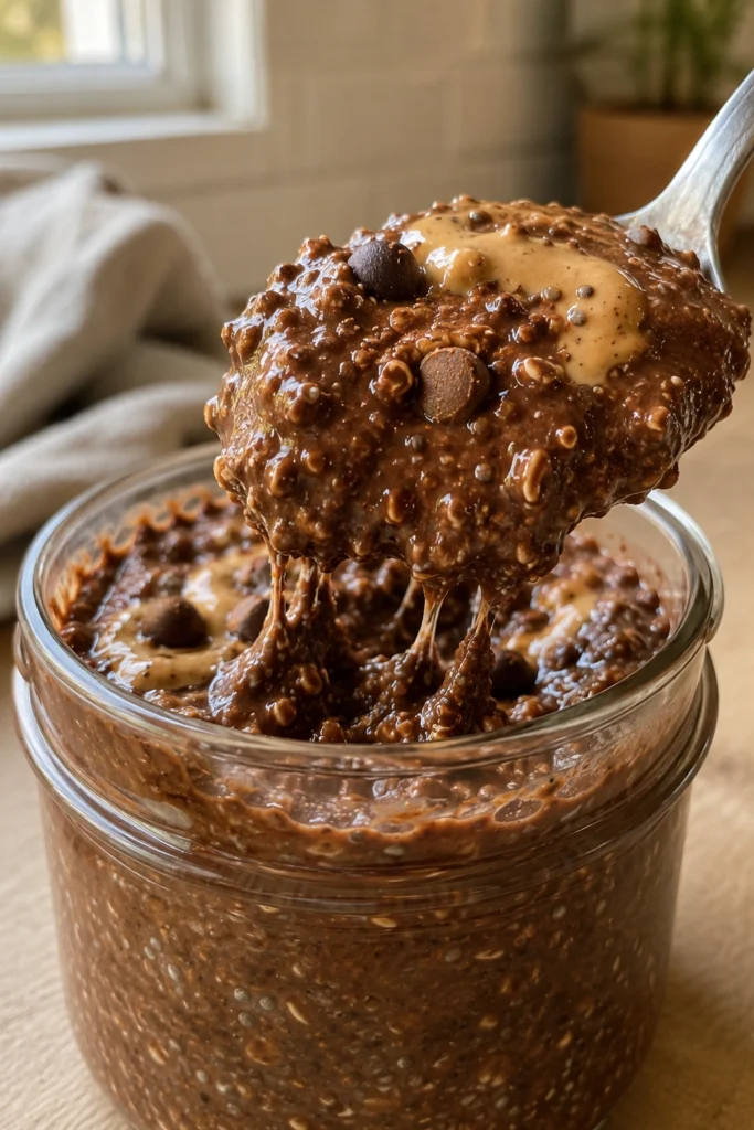Healthy Chocolate Peanut Butter Chia Oats