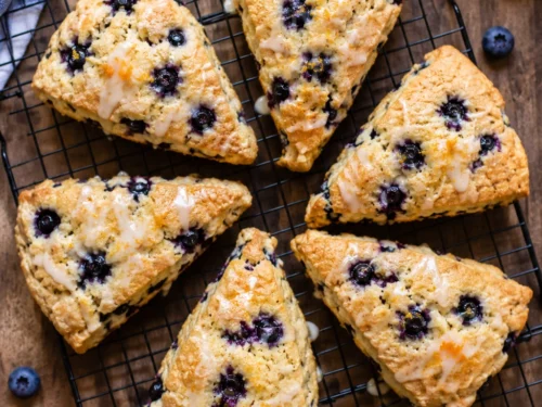 Honey Glazed Orange Blueberry Scones