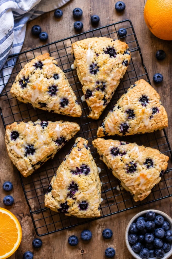 Honey Glazed Orange Blueberry Scones