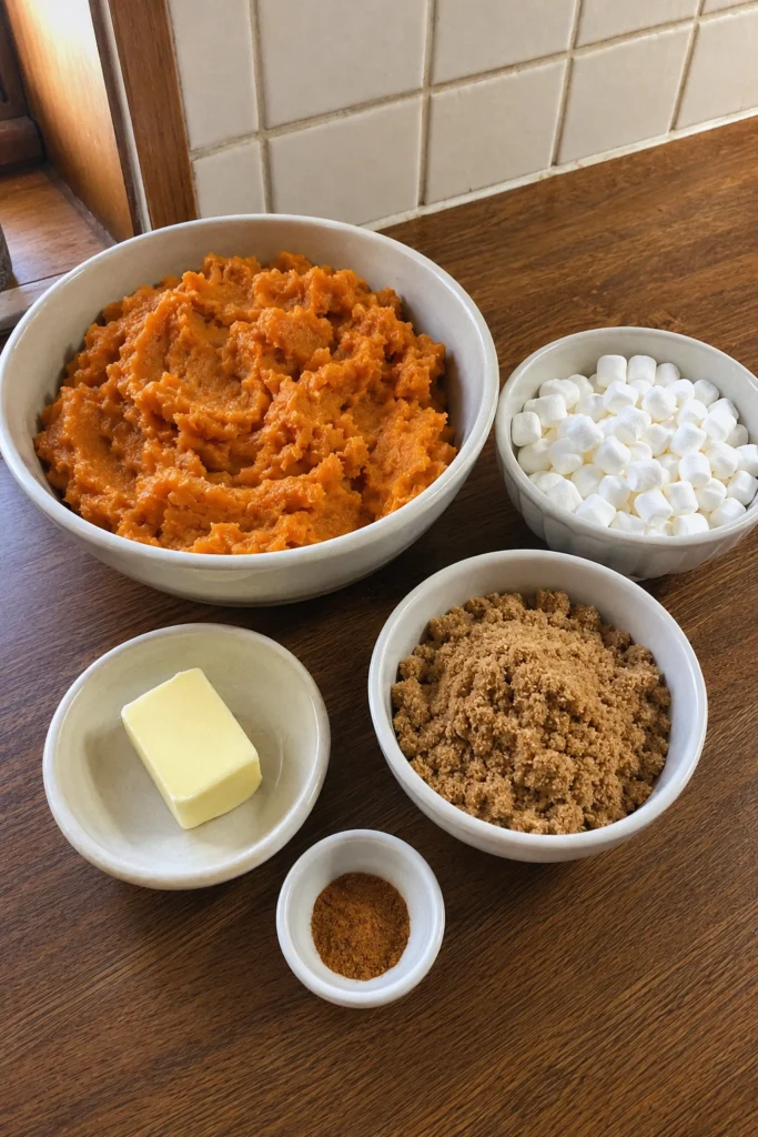 Sweet Potato Casserole ingredients
