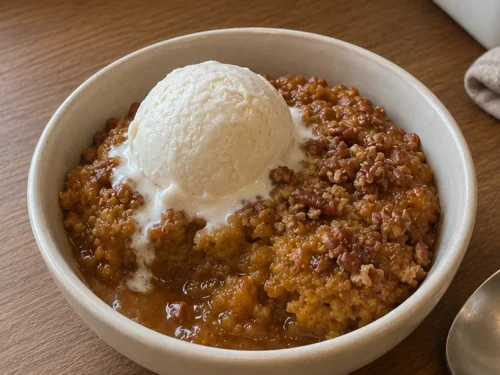 Pumpkin Pecan Cobbler hero shot