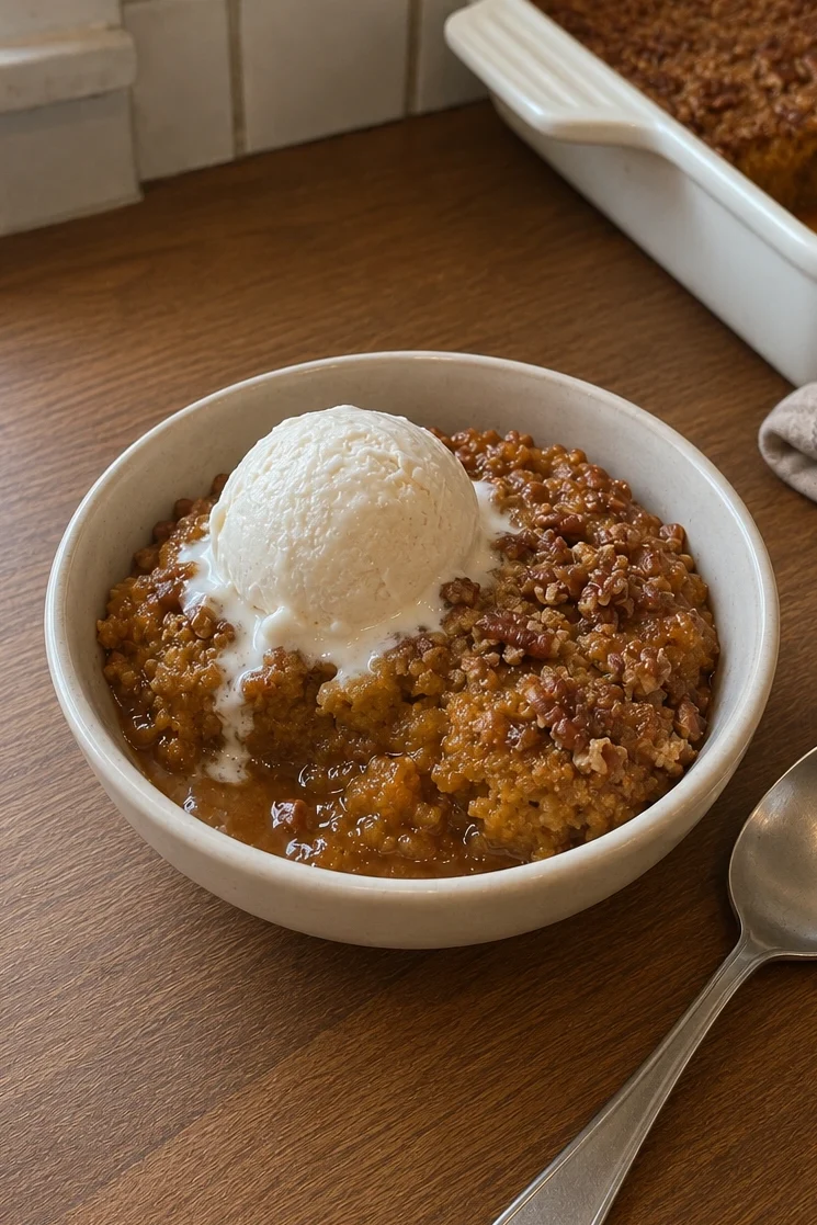 Pumpkin Pecan Cobbler hero shot 