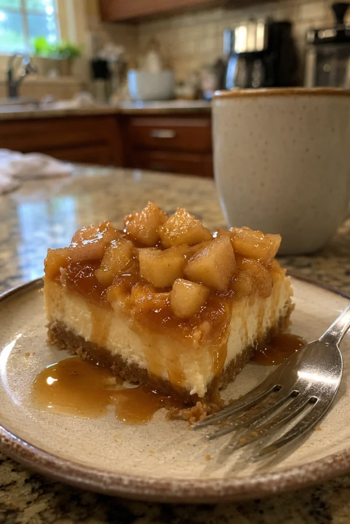 Hero shot of Caramel Apple Cheesecake Bars