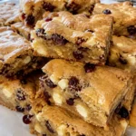 White Chocolate Cranberry Blondies Final shot