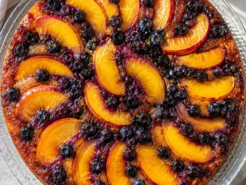 Peach Blueberry Upside Down Cake