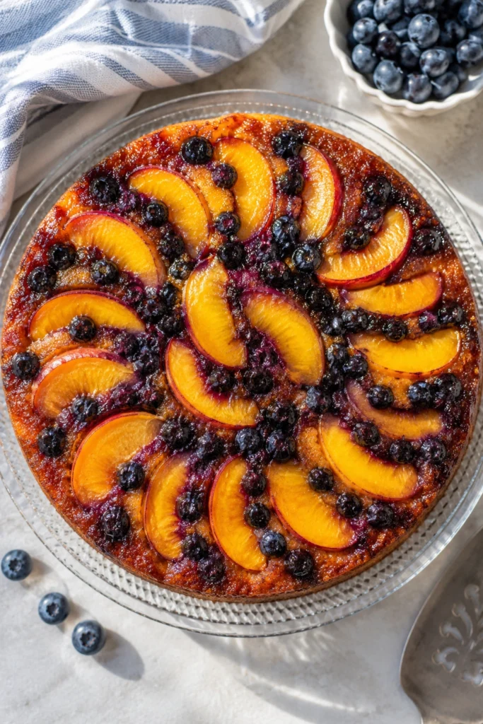 Peach Blueberry Upside Down Cake