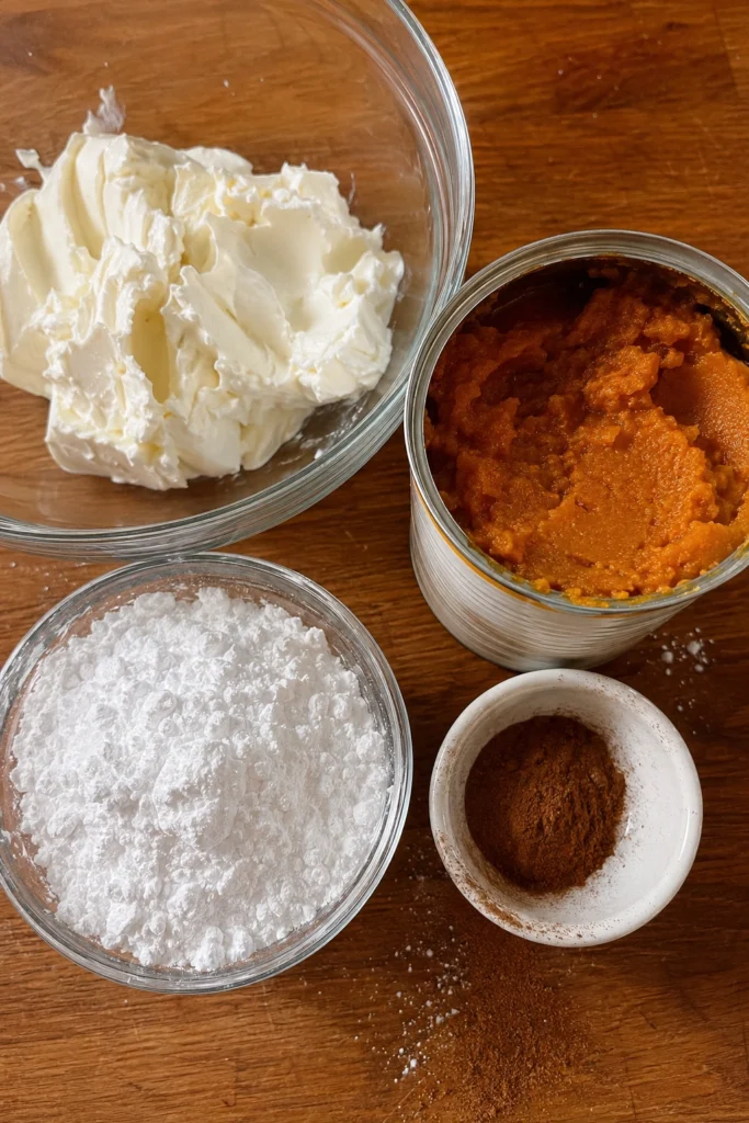 Pumpkin Cheesecake Dip ingredients shot