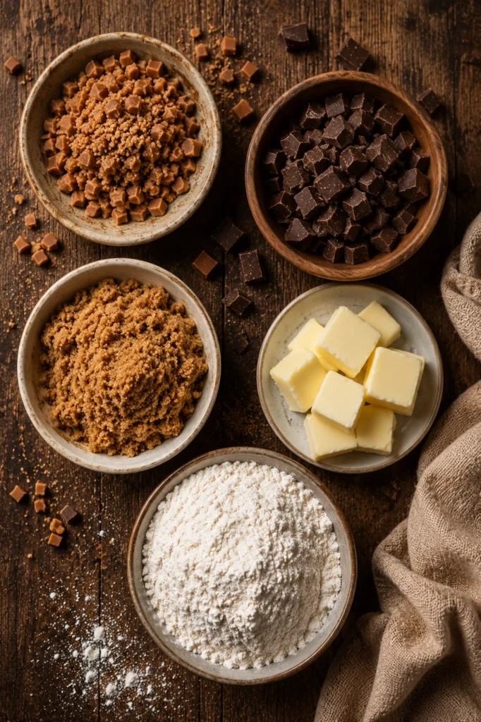 Toffee Chocolate Chunk Cookies Ingredients