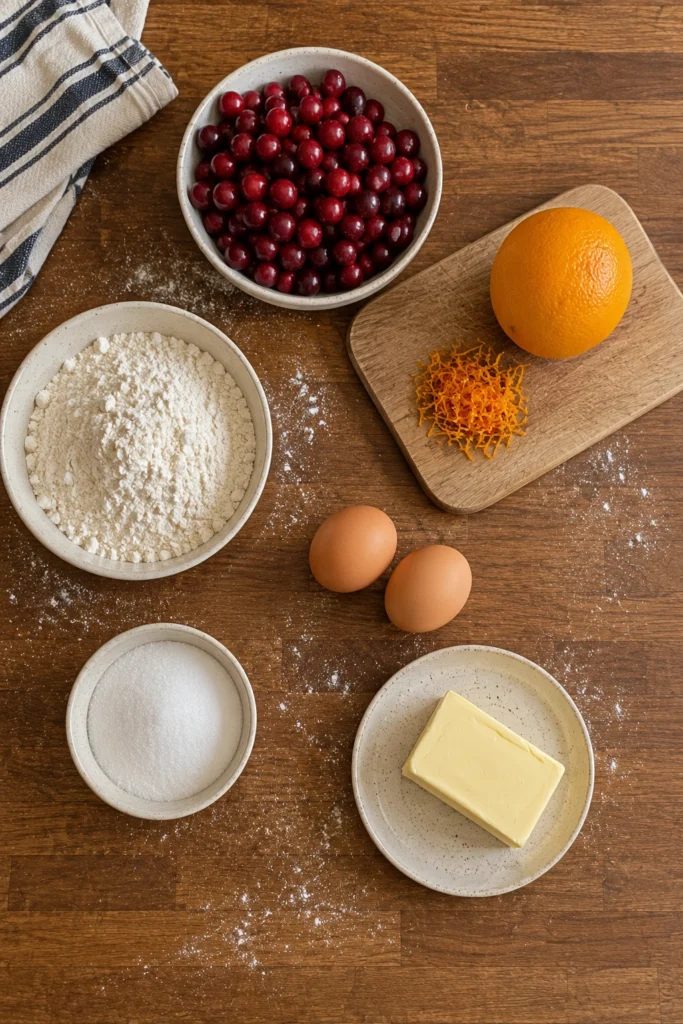 Cranberry Orange Loaf ingredients