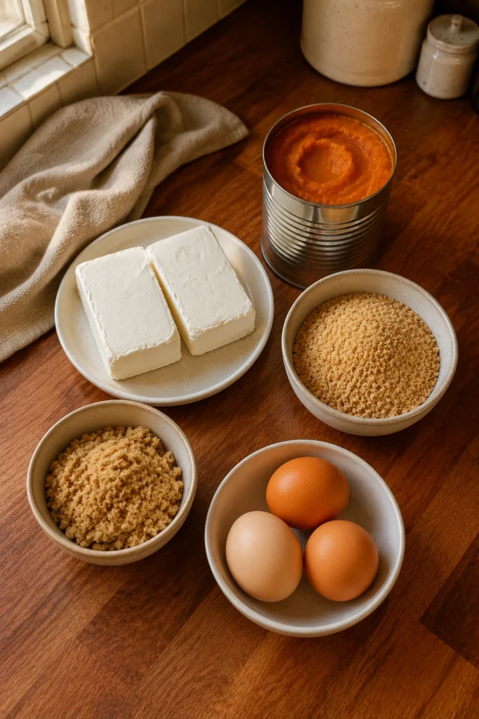 Mini Pumpkin Cheesecakes ingredients