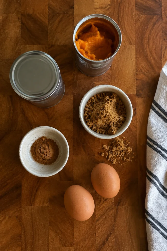 Pumpkin Pie Cupcakes ingredients