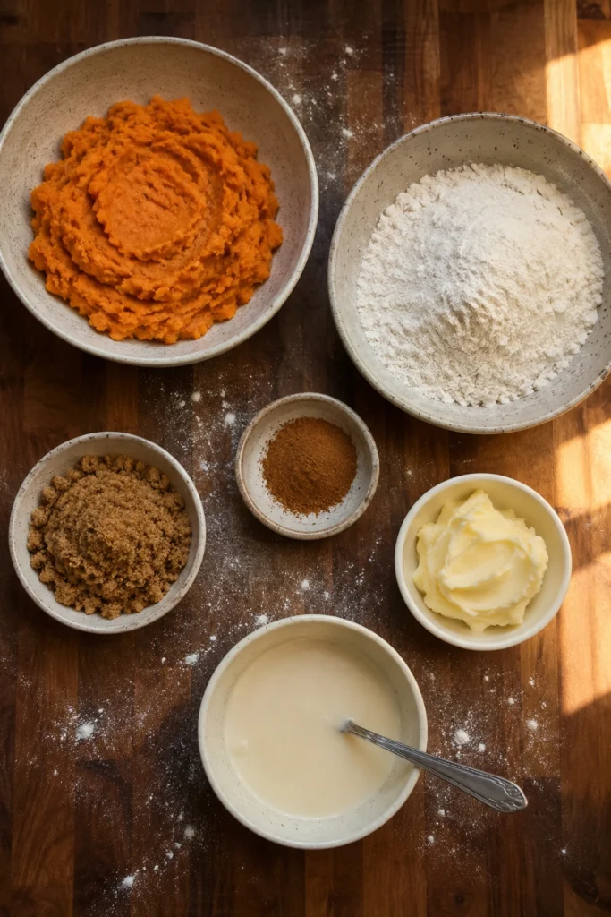 Sweet Potato Cinnamon Rolls ingredients