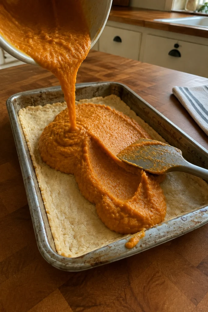 Sweet Potato Pie Bars process