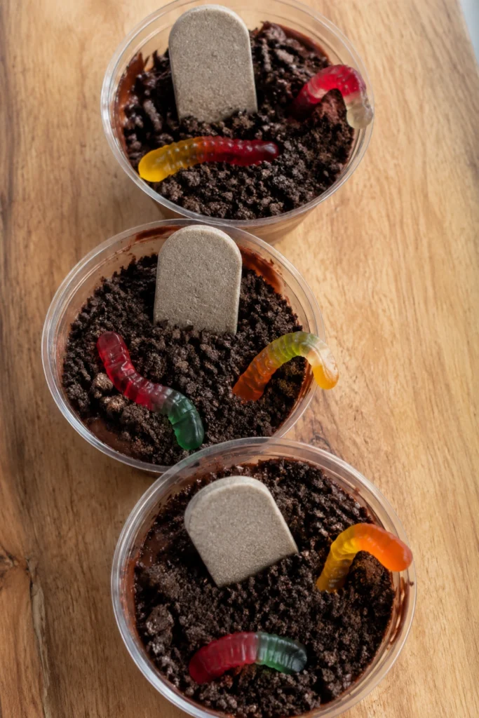 No-Bake Graveyard Dirt Cups final shot