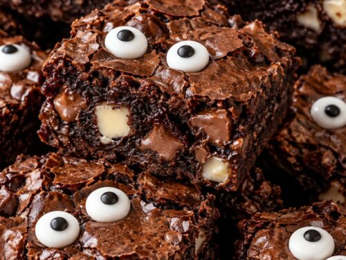 Eyeball Brownies — finished dessert photograph